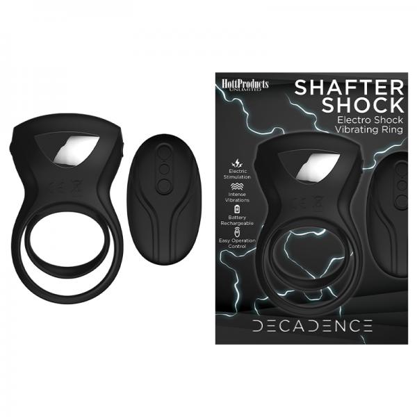 Decadence Shafter Shock E Stim Cock Ring Black