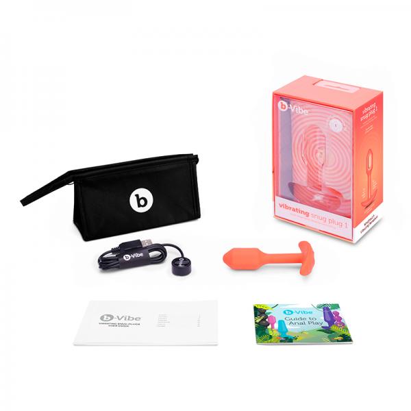 B Vibe Vibrating Snug Plug 1 Orange
