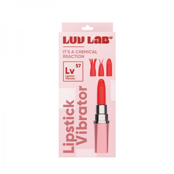 Luv Inc. Lipstick Vibrator W/4 Heads Light Pink
