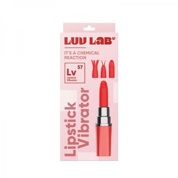 Luv Inc. Lipstick Vibrator W/4 Heads Coral