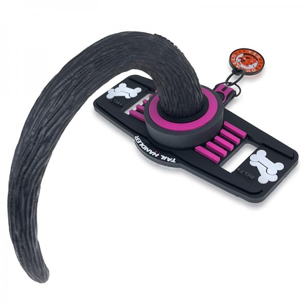 Oxballs Tail Handler Belt Strap With Pup Tail Silicone/Pvc Pink