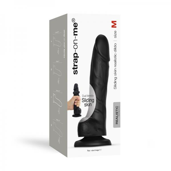 Strap On Me Sliding Skin Realistic Dual Density Dildo Black M