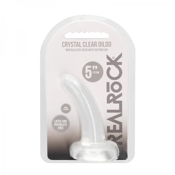 Realrock Crystal Clear Non Realistic Dildo With Suction Cup 4.5 In. Translucent