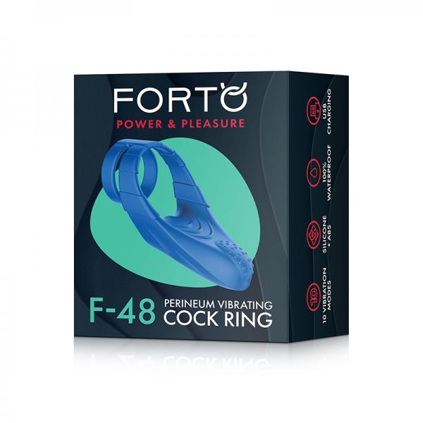 Forto F 48: Silicone Perineum Vibrating Double Cockring Blue