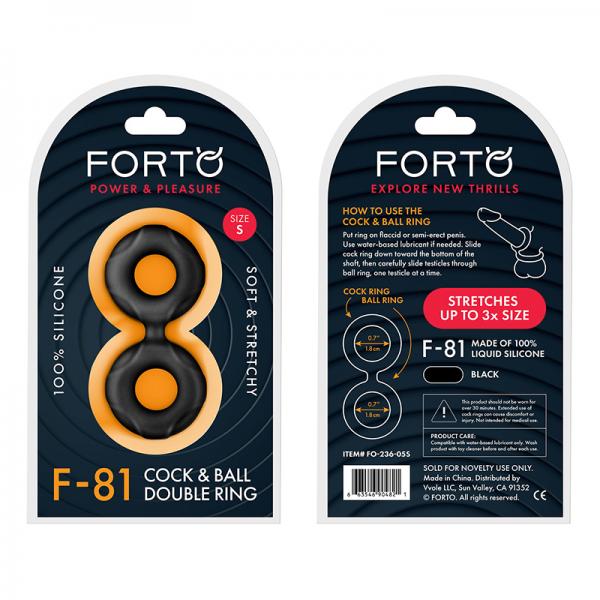 Forto F 81: Double Ring Liquid Silicone 44 Mm Black