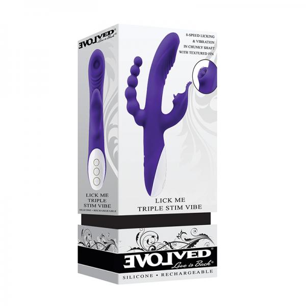 Evolved Lick Me Triple Stimulating Vibe Silicone Purple
