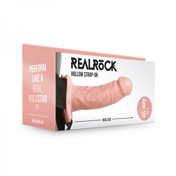 Realrock Hollow Strap On Without Balls 6 In. Vanilla