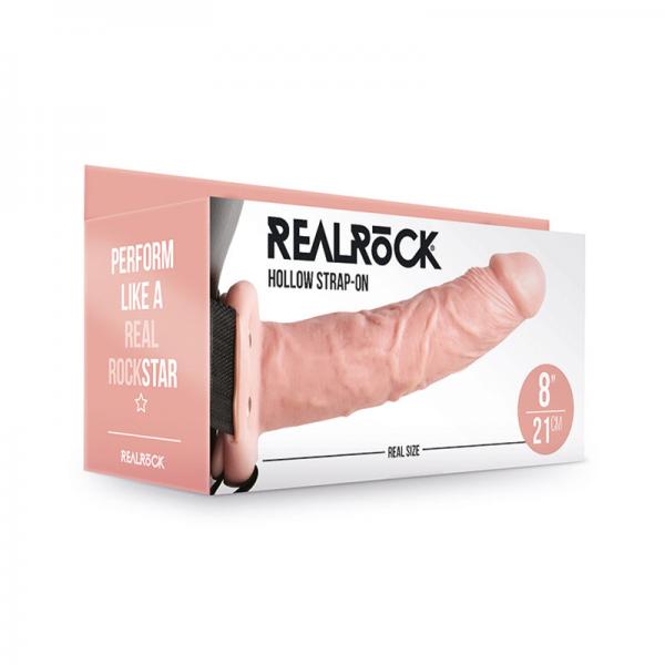 Realrock Hollow Strap On Without Balls 8 In. Vanilla