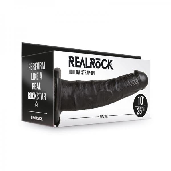 Realrock Hollow Strap On Without Balls 10 In. Chocolate