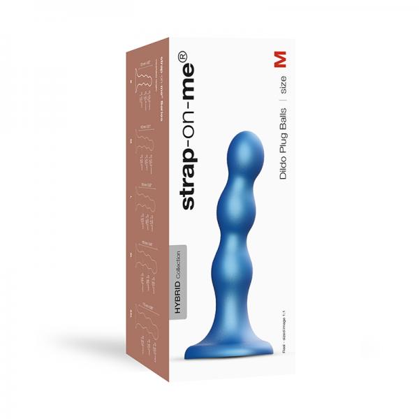 Strap On Me Dildo Plug Balls M Metallic Blue