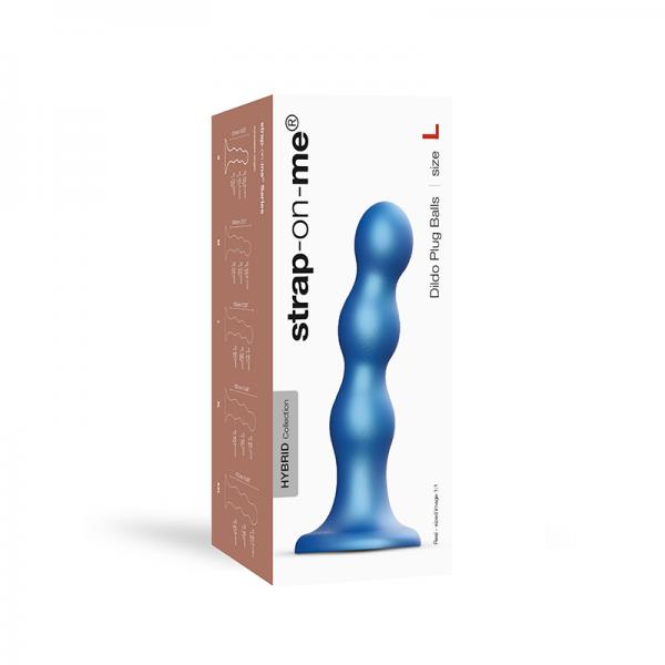 Strap On Me Dildo Plug Balls L Metallic Blue