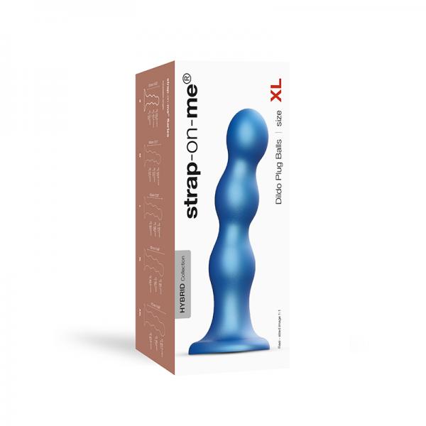 Strap On Me Dildo Plug Balls Xl Metallic Blue