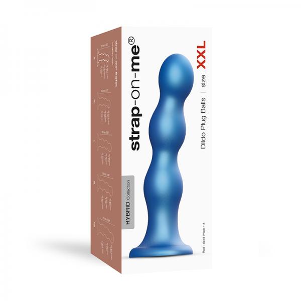Strap On Me Dildo Plug Balls Metallic Blue Xxl