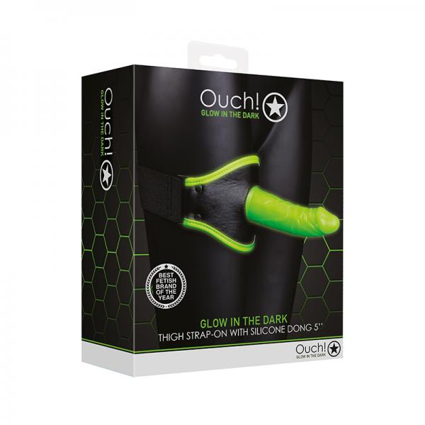 Ouch! Glow Thigh Strap On Glow In The Dark Green