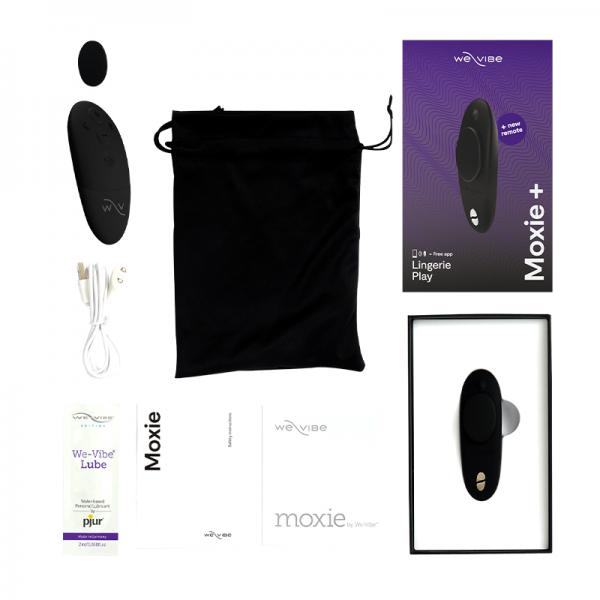 We Vibe Moxie+ Rechargeable Remote Controlled Silicone Wearable Clitoral Vibrator Black