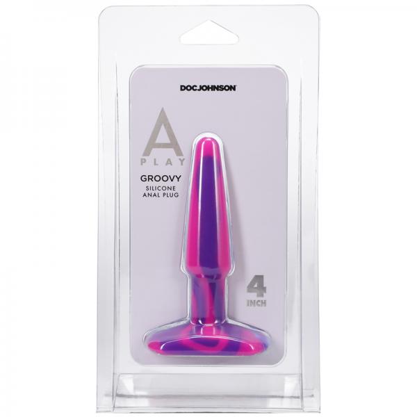 A Play Groovy 4 In. Silicone Anal Plug Berry