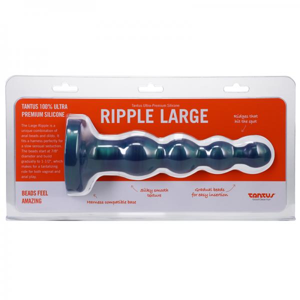 Tantus Ripple Large 8 In. Anal Beads Dildo Medium Firm Malachite