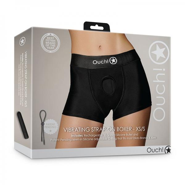 Shots Ouch! Vibrating Strap On Boxer Black Xs/S