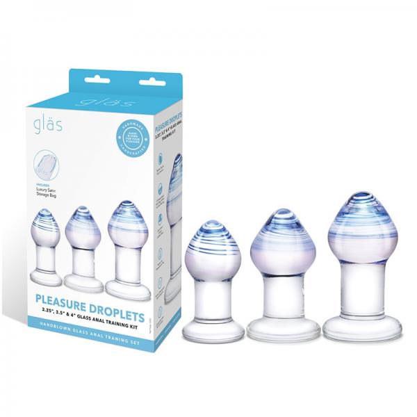 Glas Amethyst Rain 3 Piece Glass Anal Training Kit