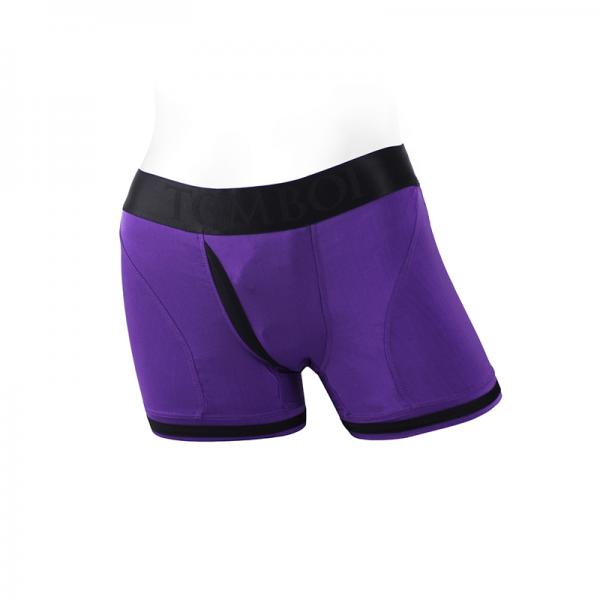 Spareparts Tomboii Nylon Boxer Briefs Harness Purple/Black Size 2xl