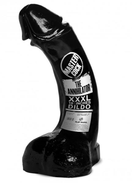 The Annihilator Xxxl 18 Inches Long 4 Inches Wide Dildo Black