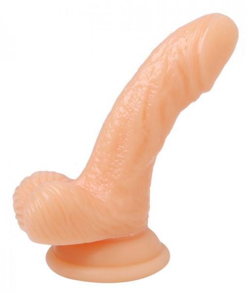 Silicone Curvy 4 Inches Realistic Suction Cup Mini Dildo Beige