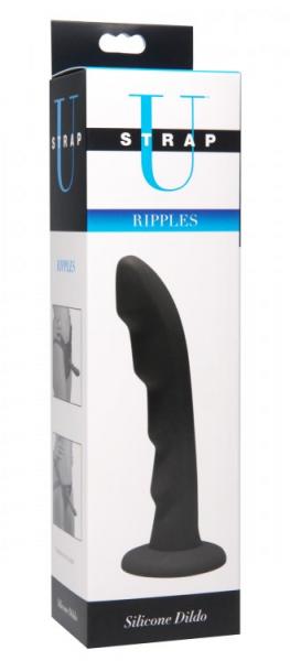 Strap U Ripples Silicone Strap On Harness Dildo Black