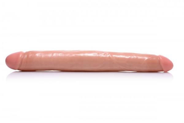 Realistic 17.5 Inches Double Dong Beige