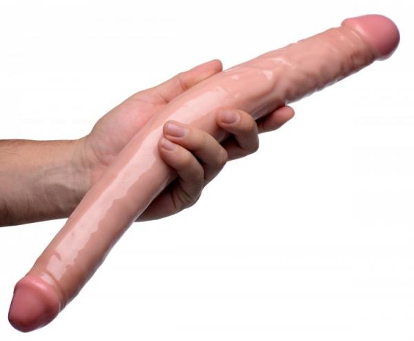 Realistic 16 Inches Double Dong Beige
