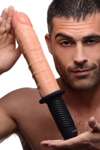 Onslaught 13 X Xl Vibrating Dildo Thruster Beige