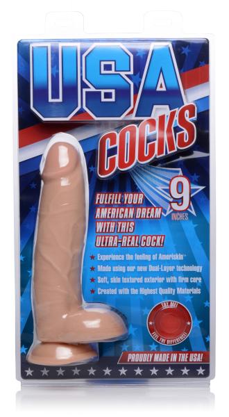 Usa Cocks 9in Ameriskin Dildo Light