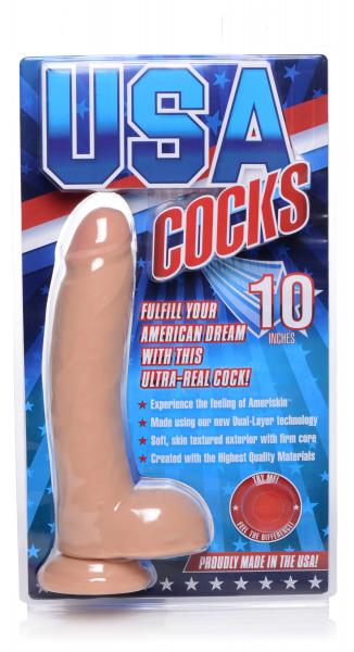 Usa Cocks 10in Ameriskin Dildo Light