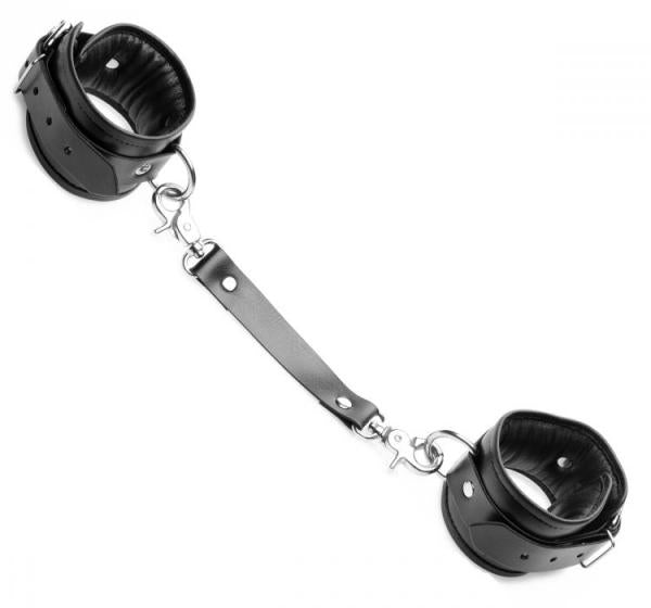 Pu Leather Lined Cuffs Ankle Black