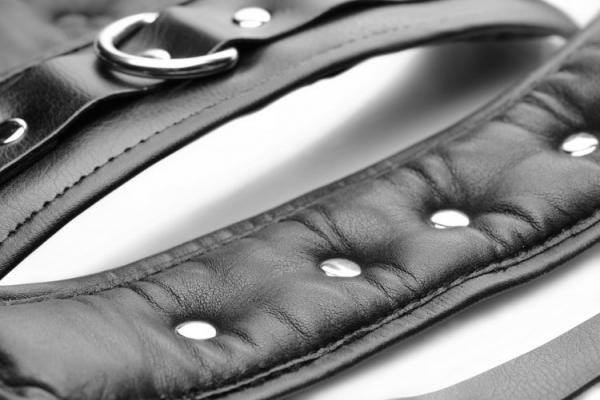 Pu Leather Lined Cuffs Ankle Black