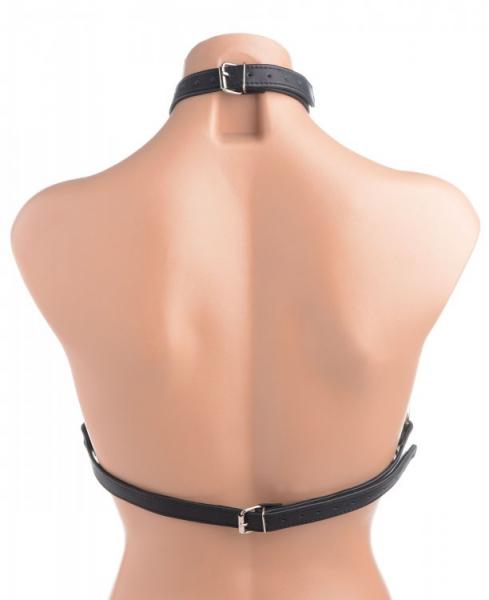 Leather Harness Bra Black