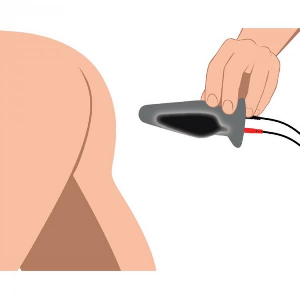 Anal Amplifiier Silicone Estim Plug Black