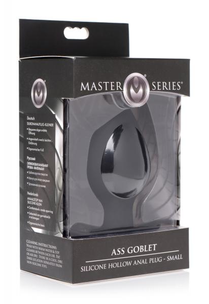 Ass Goblet Silicone Hollow Anal Plug Small Black