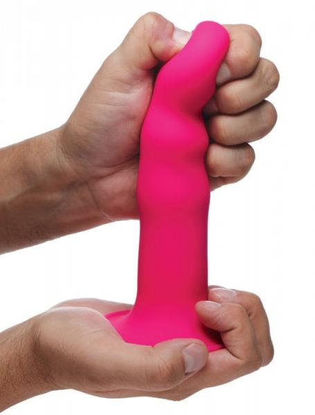 Squeeze It Squeezable Wavy Dildo Pink