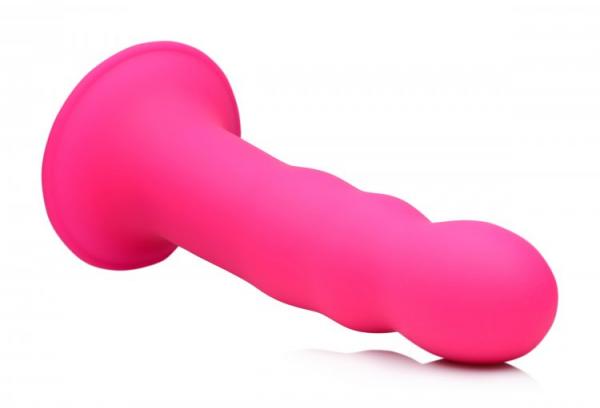 Squeeze It Squeezable Wavy Dildo Pink