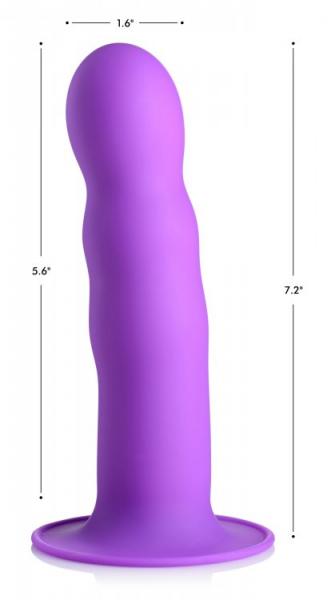 Squeeze It Squeezable Wavy Dildo Purple