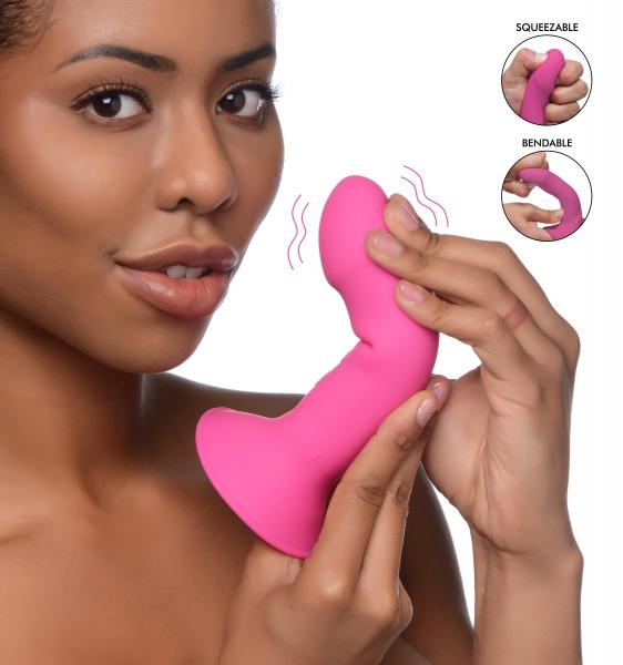 10x Squeezable Vibrating Dildo Pink