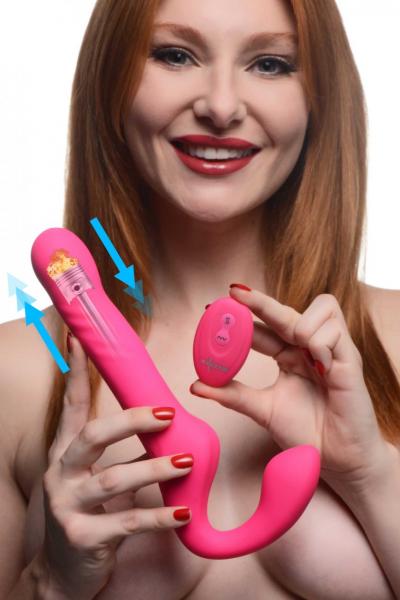 30x Thrusting And Vibrating Strapless Strap On With Remote Control