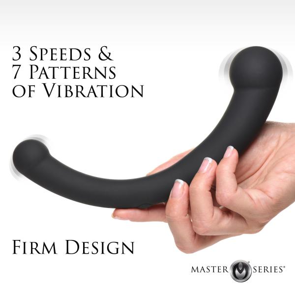 10x Vibra Crescent Vibrating Silicone Dual Ended Dildo Black