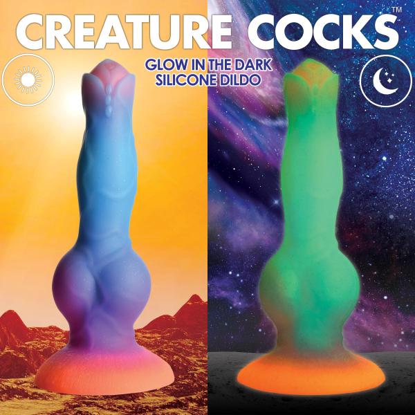 Space Cock Glow In The Dark Silicone Alien Dildo