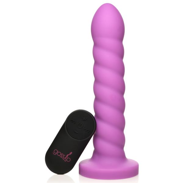 21x Soft Swirl Silicone Rechargeable Vibrator With Control Violet
