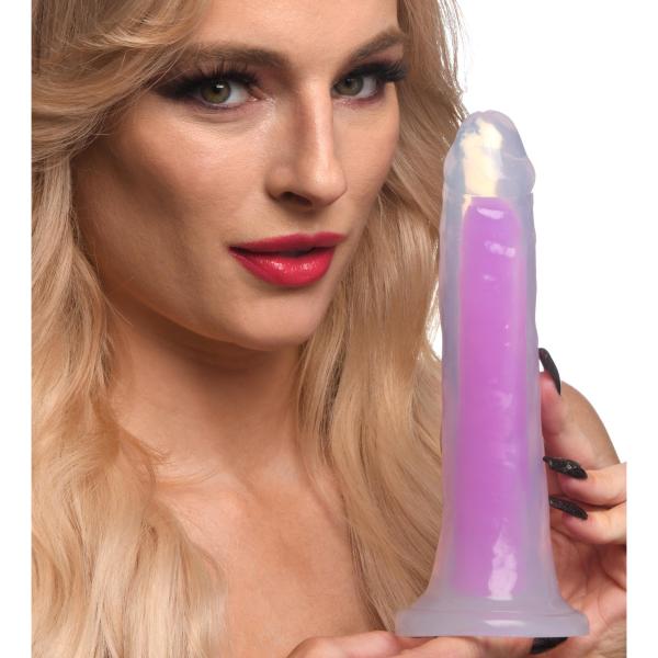 7 Inch Glow In The Dark Silicone Dildo Purple