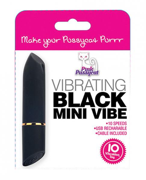 Pink Pussycat Vibrating Mini Vibe Black