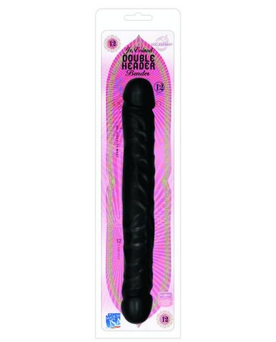 Junior Veined Double Header Sil A Gel Dong 12 Inch Black