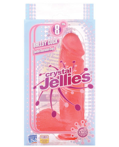 Crystal Jellies Ballsy C*Ck 8.75 Inch Pink Dildo