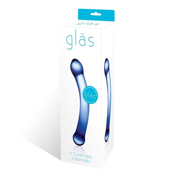 Glas 6 Inches Curved Glass G Spot Dildo Blue